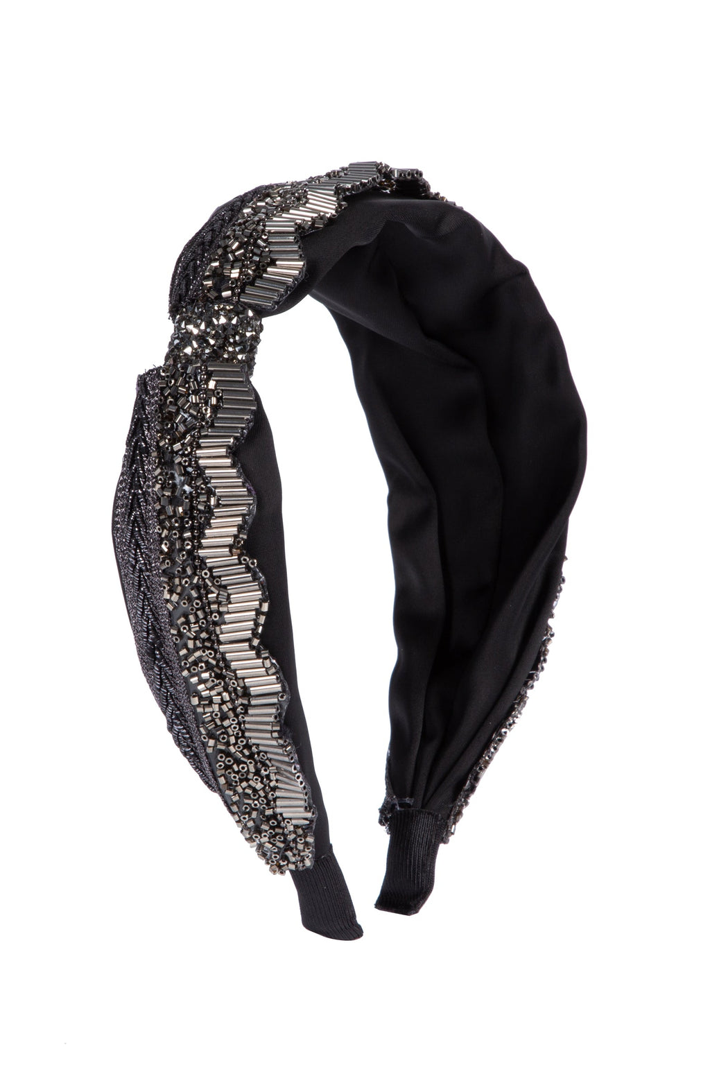 Handmade Bow Seed Bead Fabric Headband L4885