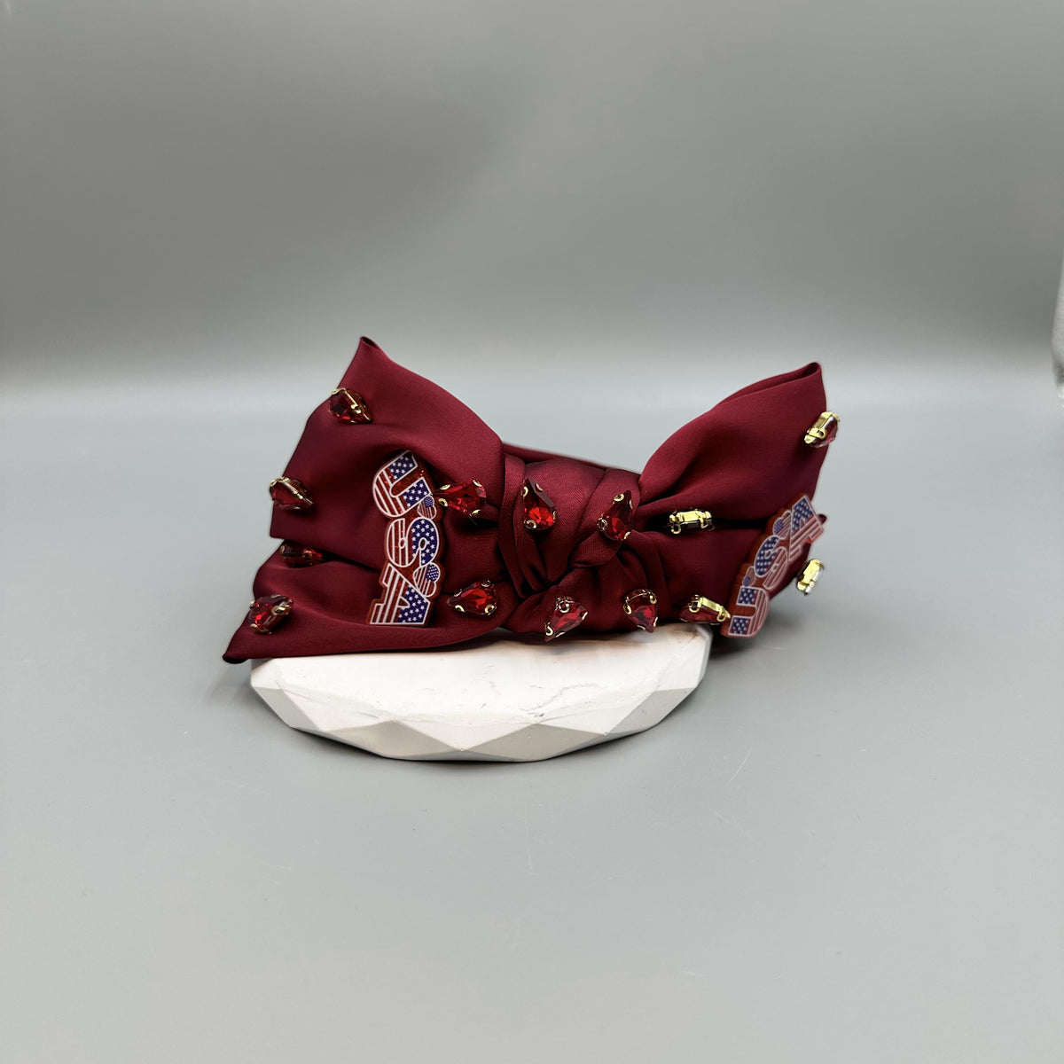 American Flag Rhinestone Fabric Headband L4886