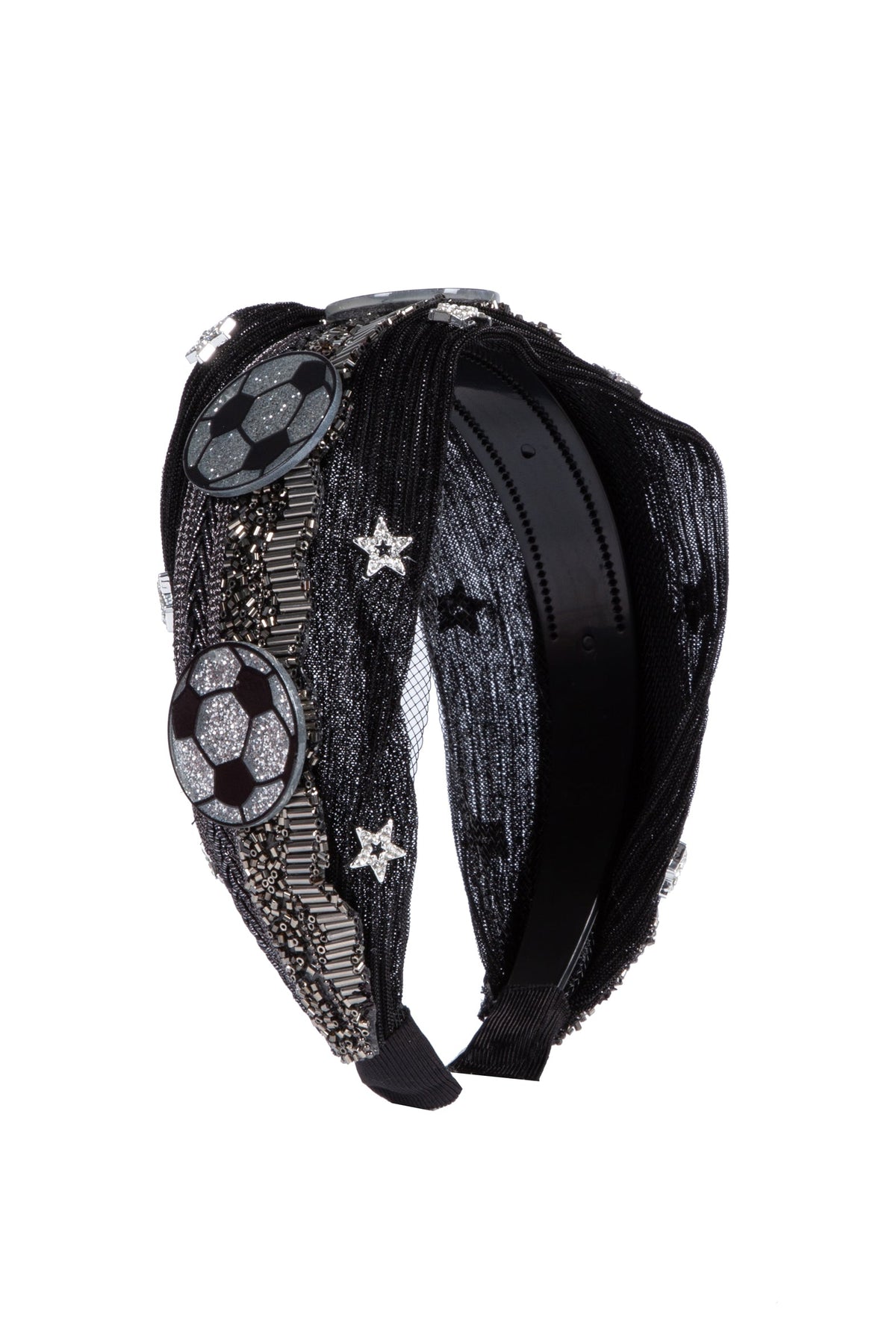 Football Star Bead Chain Fabric Headband L4890