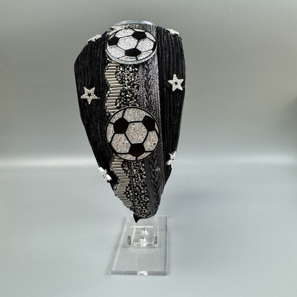 Football Star Bead Chain Fabric Headband L4890
