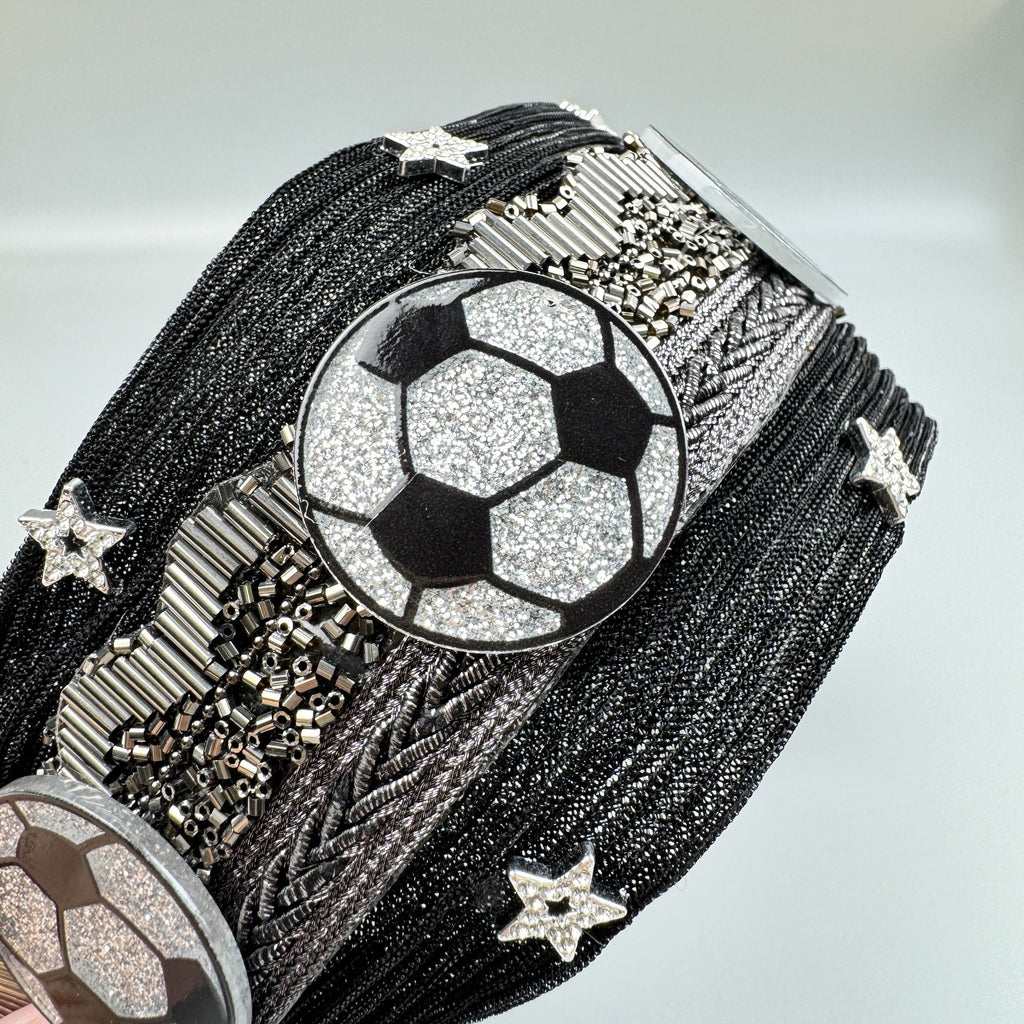 Football Star Bead Chain Fabric Headband L4890