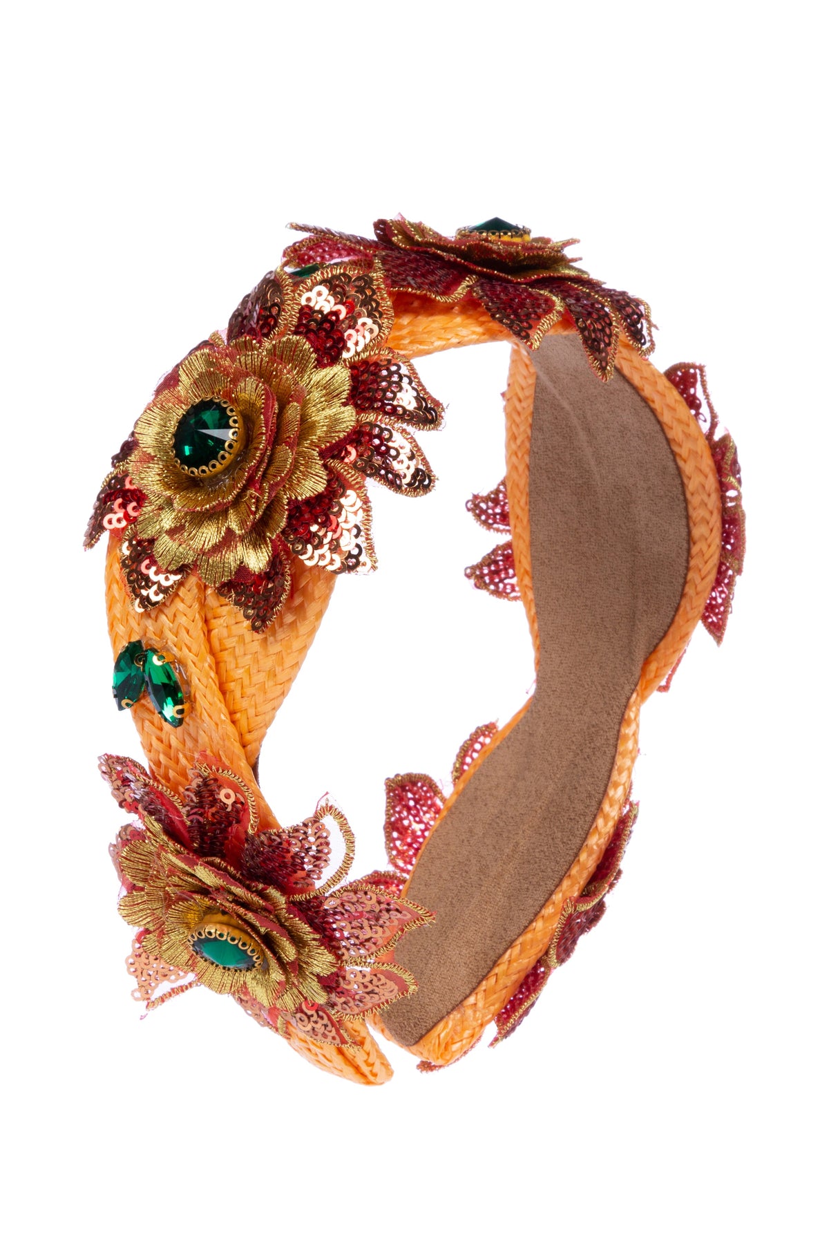 Bohemia Embroidered Flower Rhinestone Headband L4893