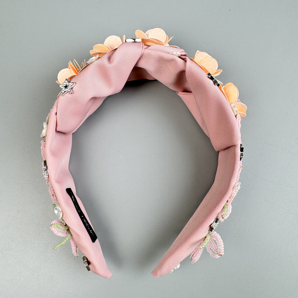 Flower Star Beaded Fabric Headband L4894