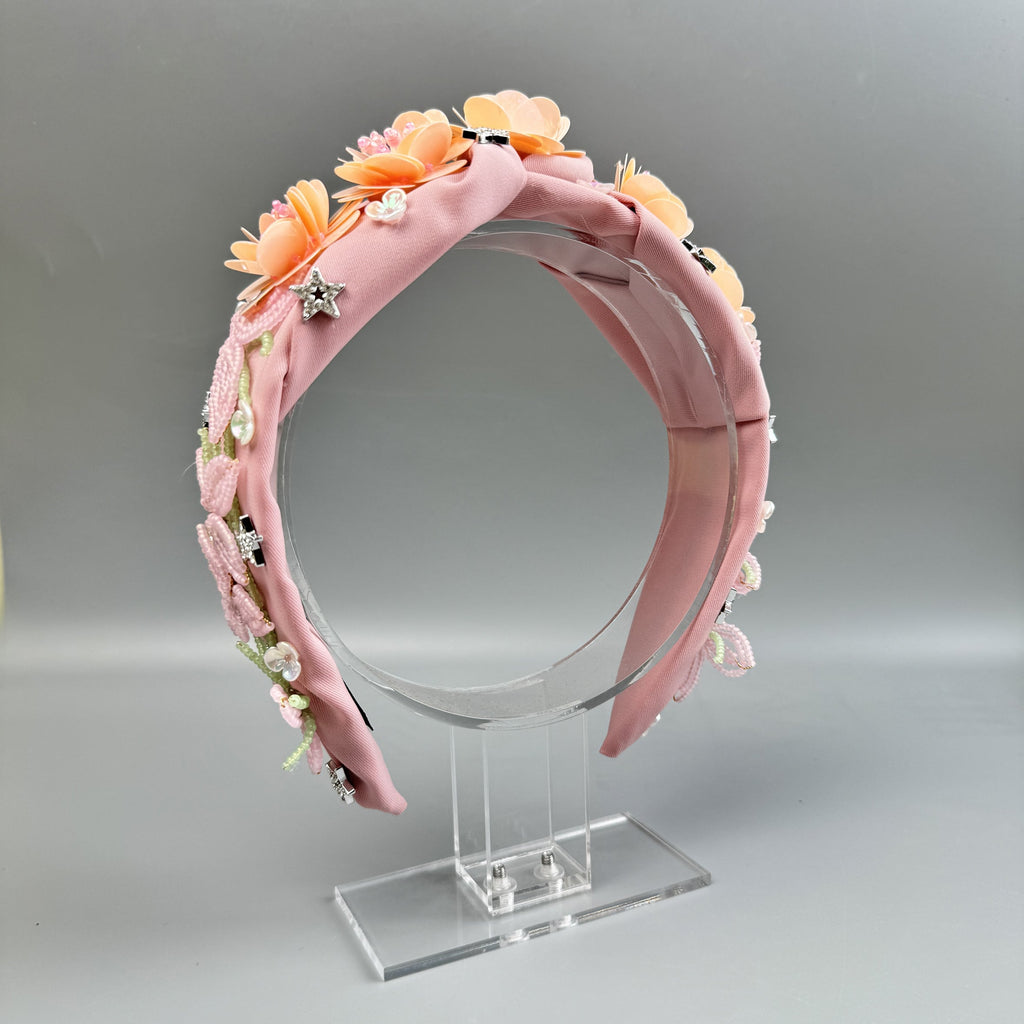 Flower Star Beaded Fabric Headband L4894