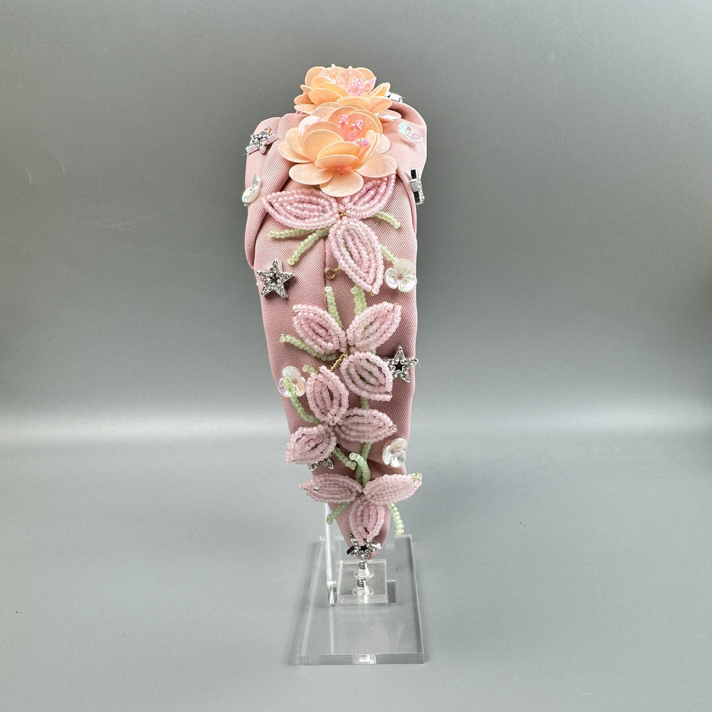 Flower Star Beaded Fabric Headband L4894