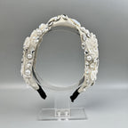 Flower Pearl Rhinestone Fabric Headband L4895