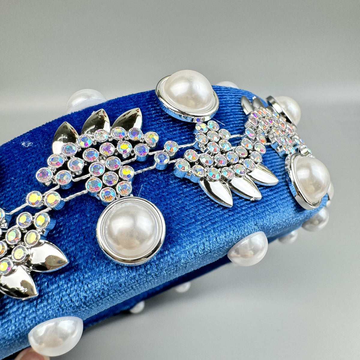 Pearl Rhinestone Chain Sponge Headband L4896