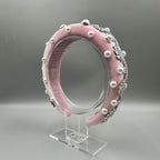 Pearl Rhinestone Chain Sponge Headband L4896