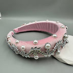 Pearl Rhinestone Chain Sponge Headband L4896
