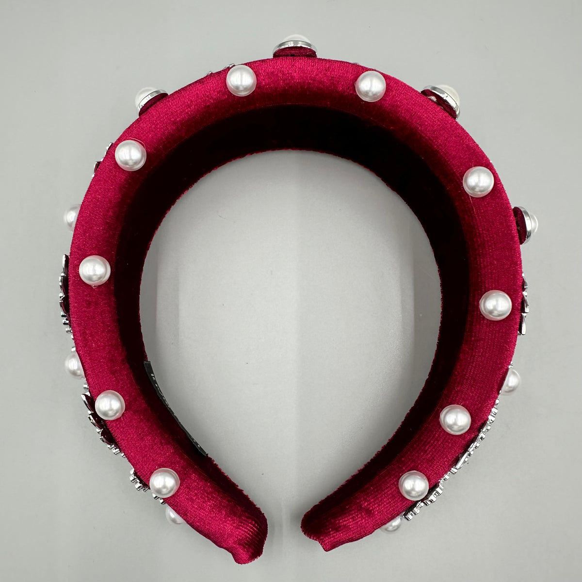 Pearl Rhinestone Chain Sponge Headband L4896