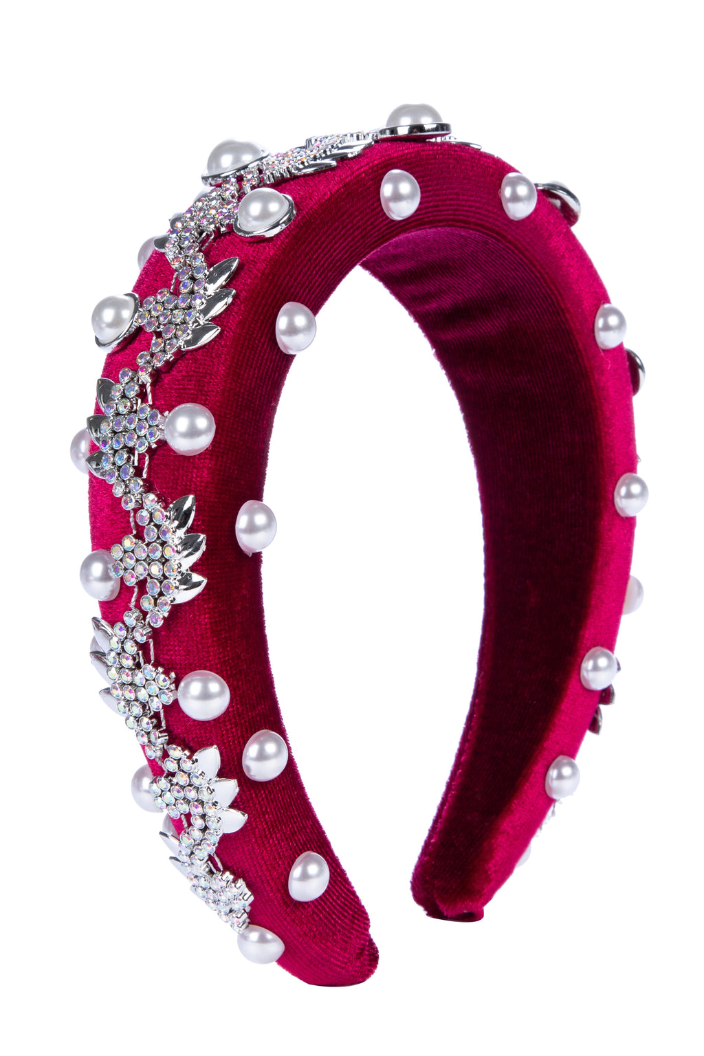 Pearl Rhinestone Chain Sponge Headband L4896