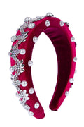 Pearl Rhinestone Chain Sponge Headband L4896