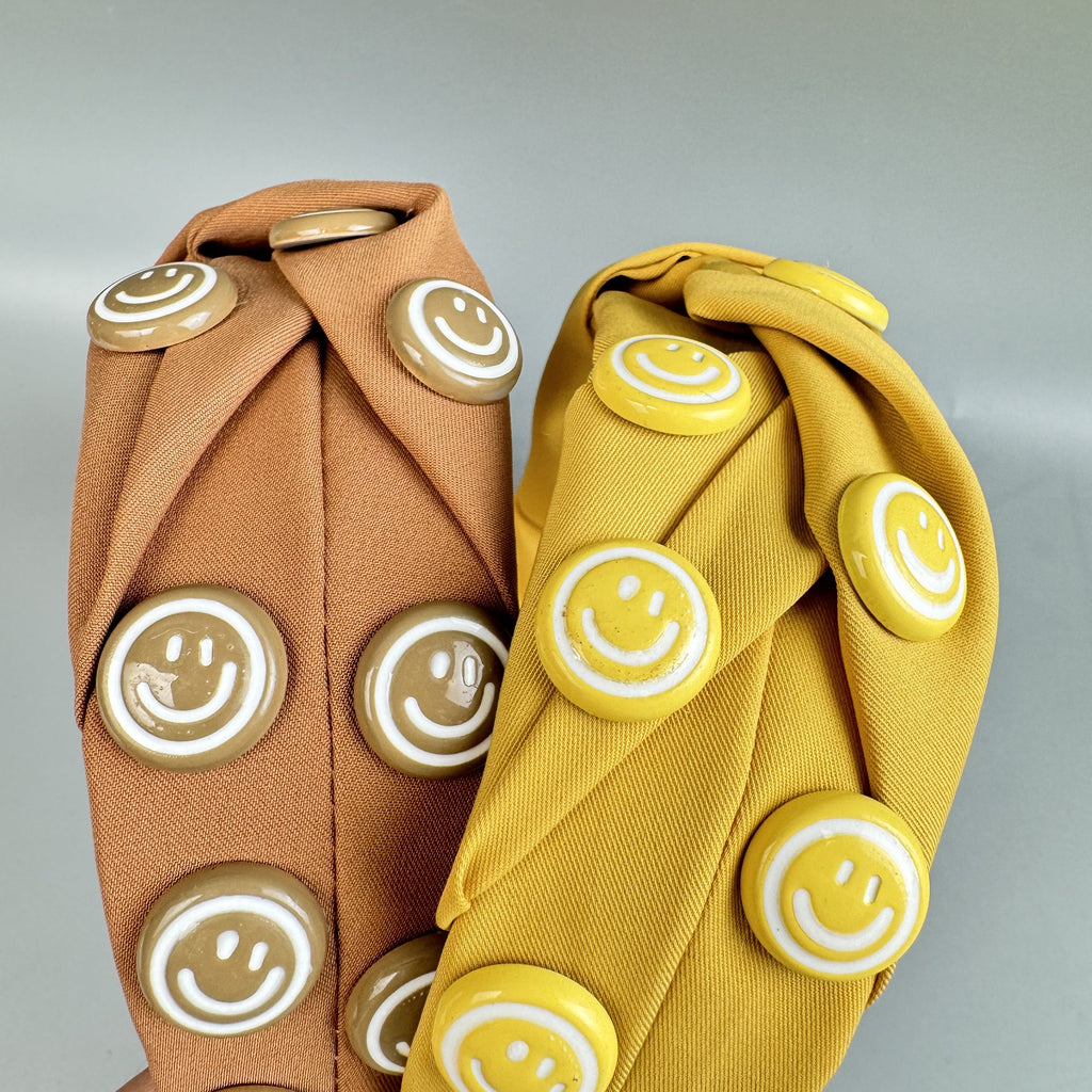 Smiley Face Knotted Fabric Headband L4899