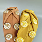 Smiley Face Knotted Fabric Headband L4899