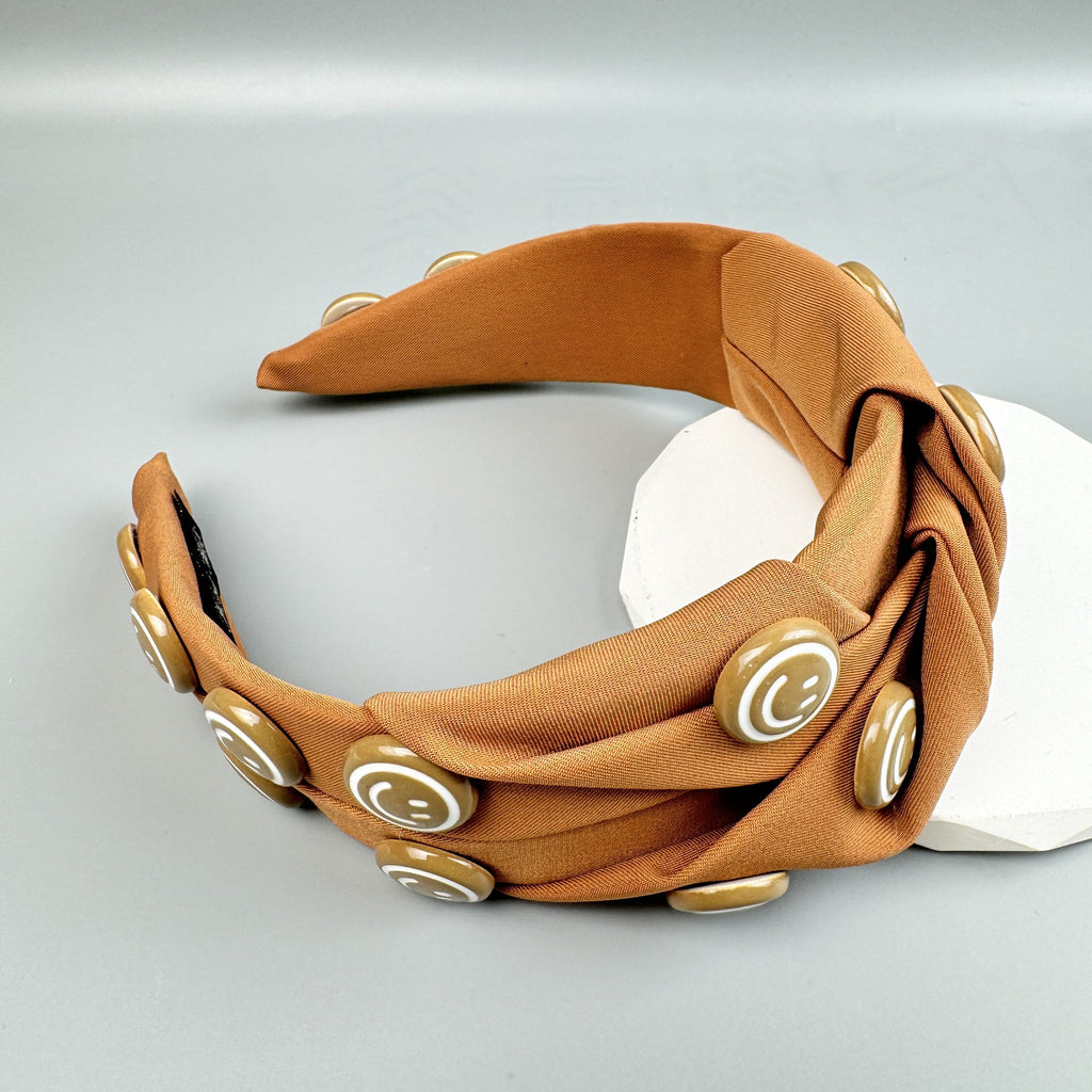 Smiley Face Knotted Fabric Headband L4899
