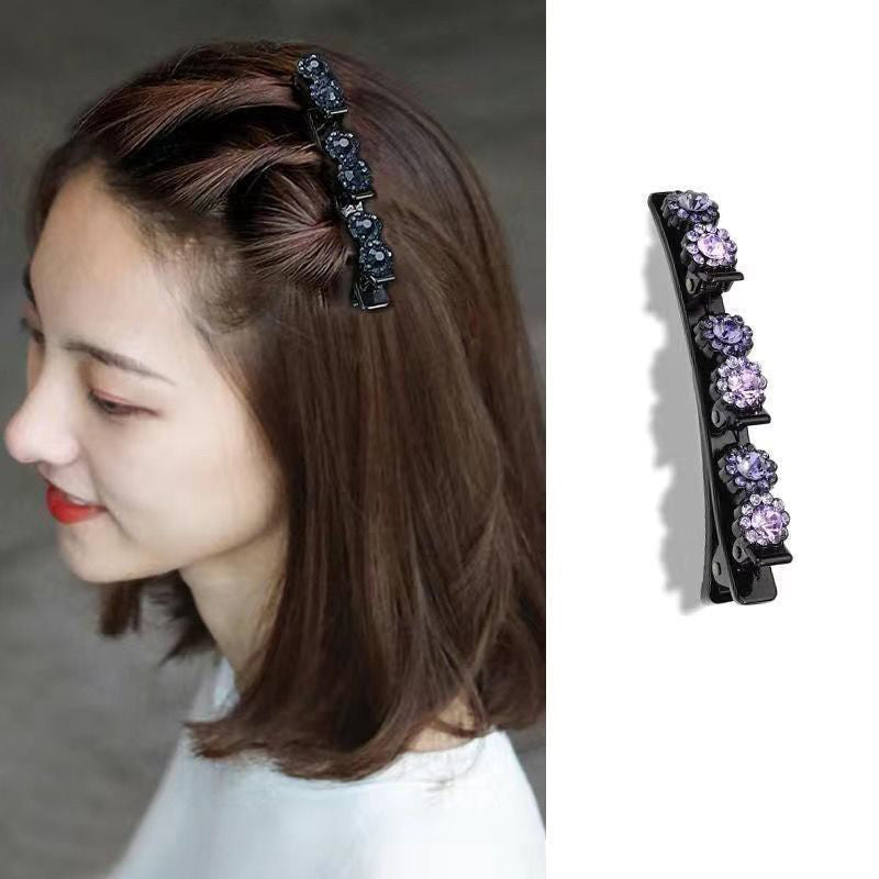Rhinestone Braid Acrylic Hair Clip L4906