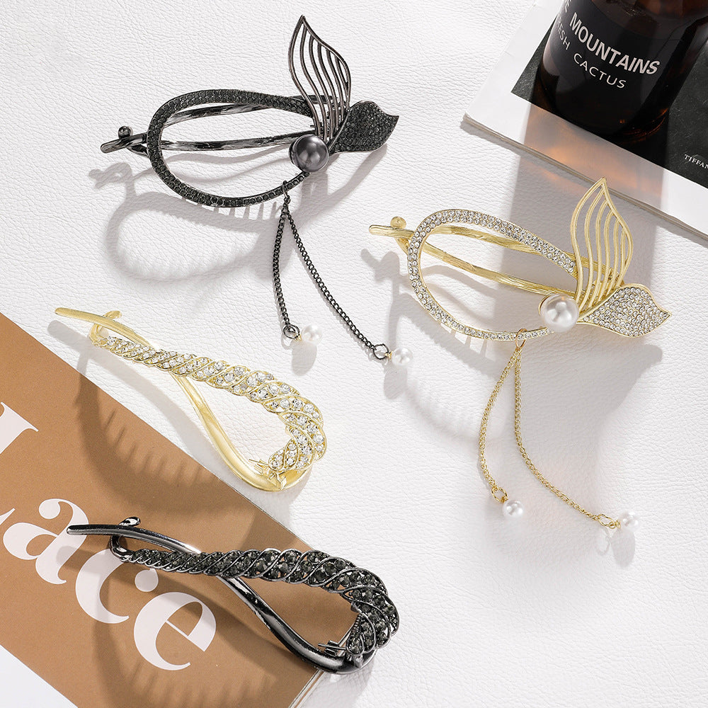 Tassel Rhinestone FishTail Hair Clip L4921