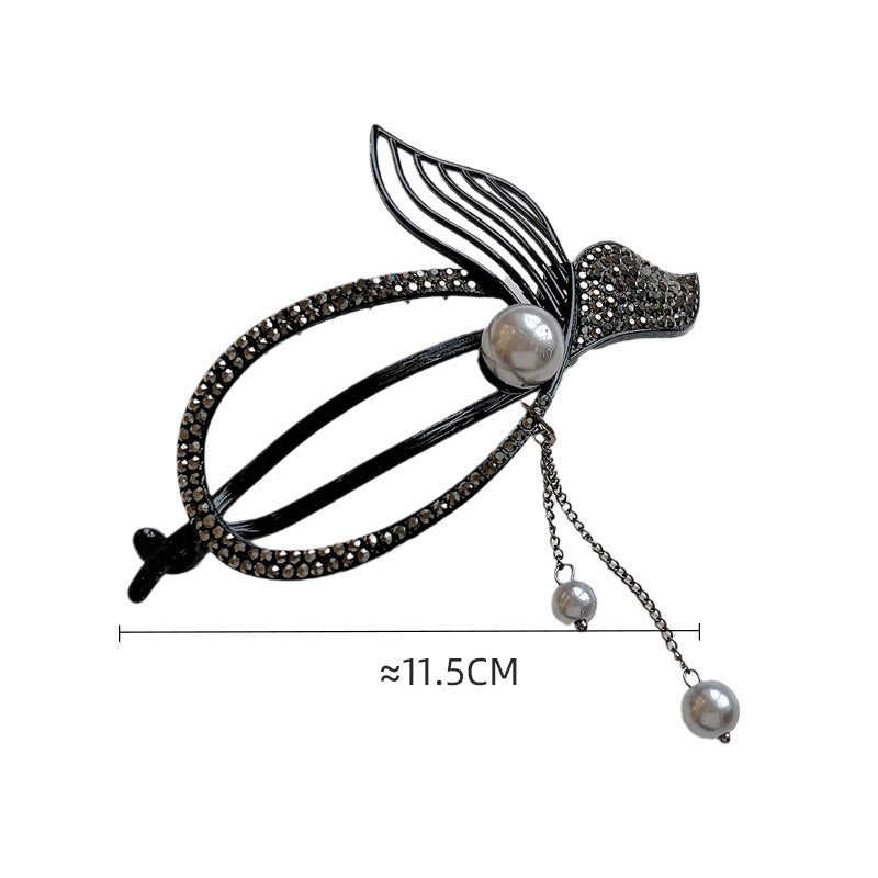 Tassel Rhinestone FishTail Hair Clip L4921