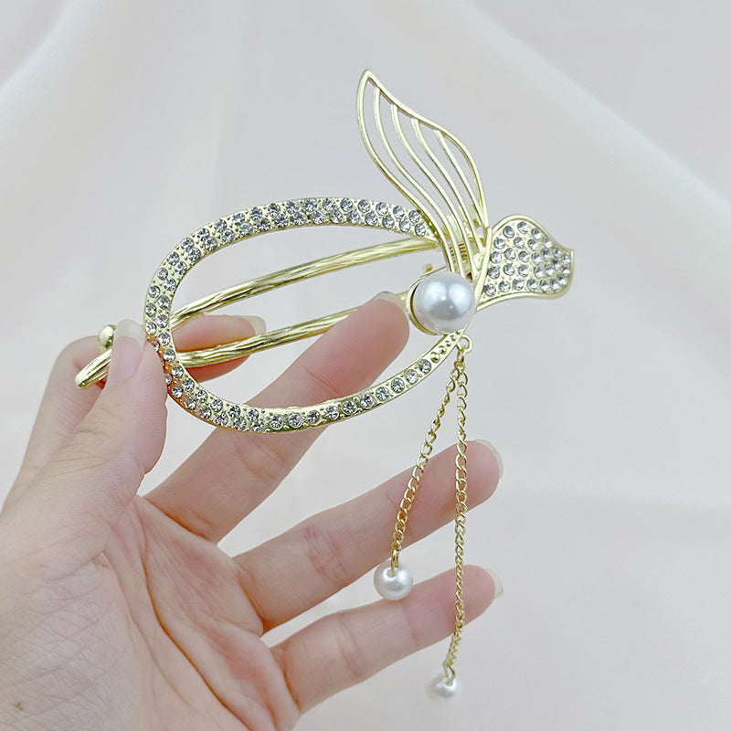 Tassel Rhinestone FishTail Hair Clip L4921