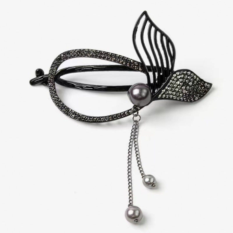 Tassel Rhinestone FishTail Hair Clip L4921
