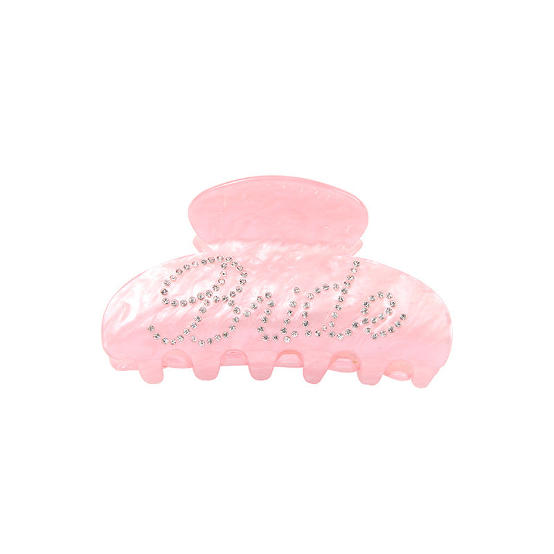 Rhinestone Bride Logo Hair Claw Clip L4936