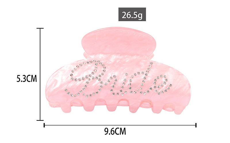 Rhinestone Bride Logo Hair Claw Clip L4936