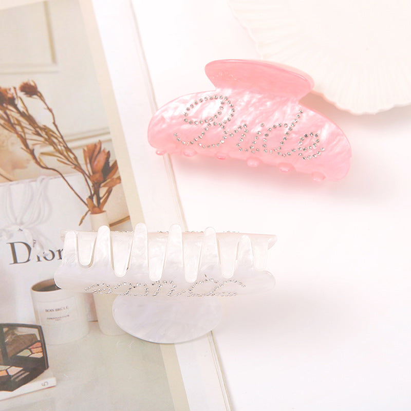 Rhinestone Bride Logo Hair Claw Clip L4936