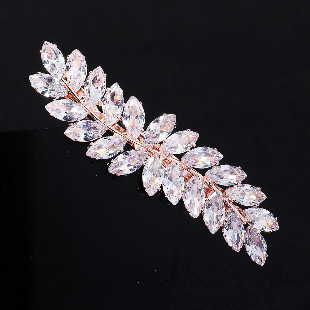 Cubic Zirconia Leaf Hair Clip L4970
