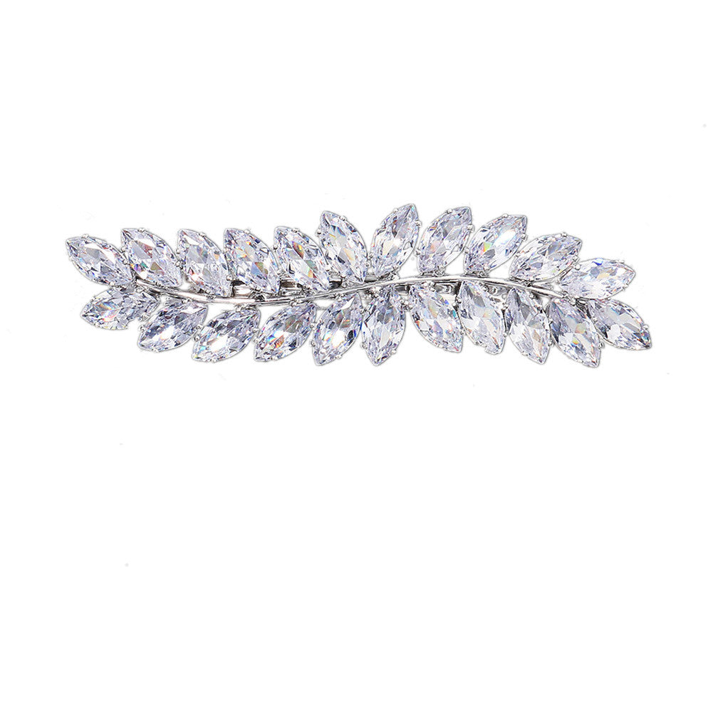 Cubic Zirconia Leaf Hair Clip L4970