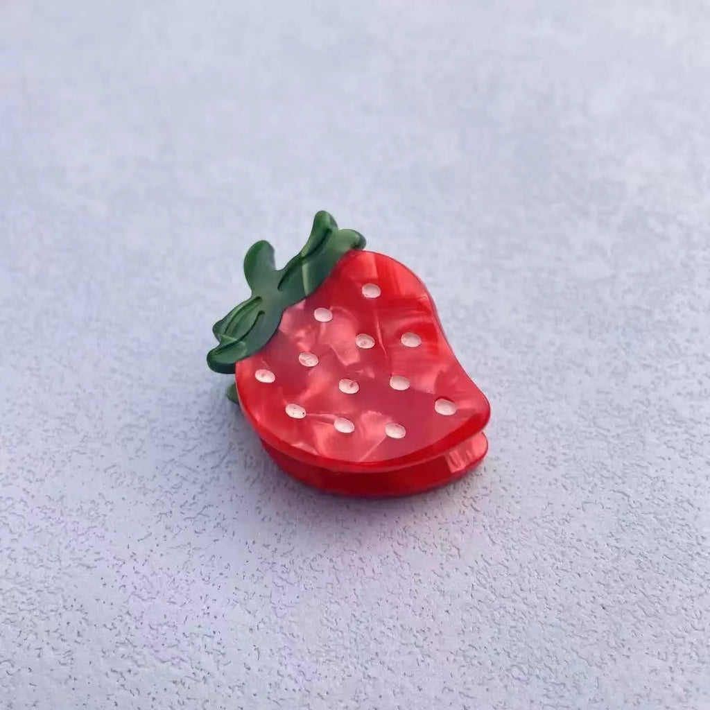 Strawberry Acrylic Mini Hair Clip L4986