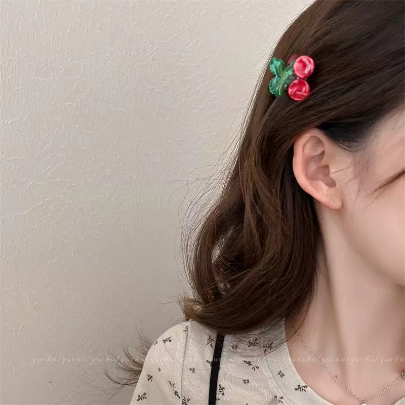 Cherry Acrylic Mini Hair Clip L4987