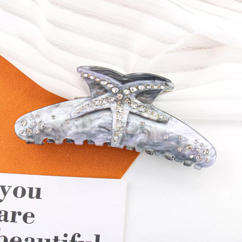 Starfish Crystal Acrylic Hair Clip L4994