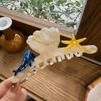 Dolphin & Starfish Acrylic Hair Clip L4995