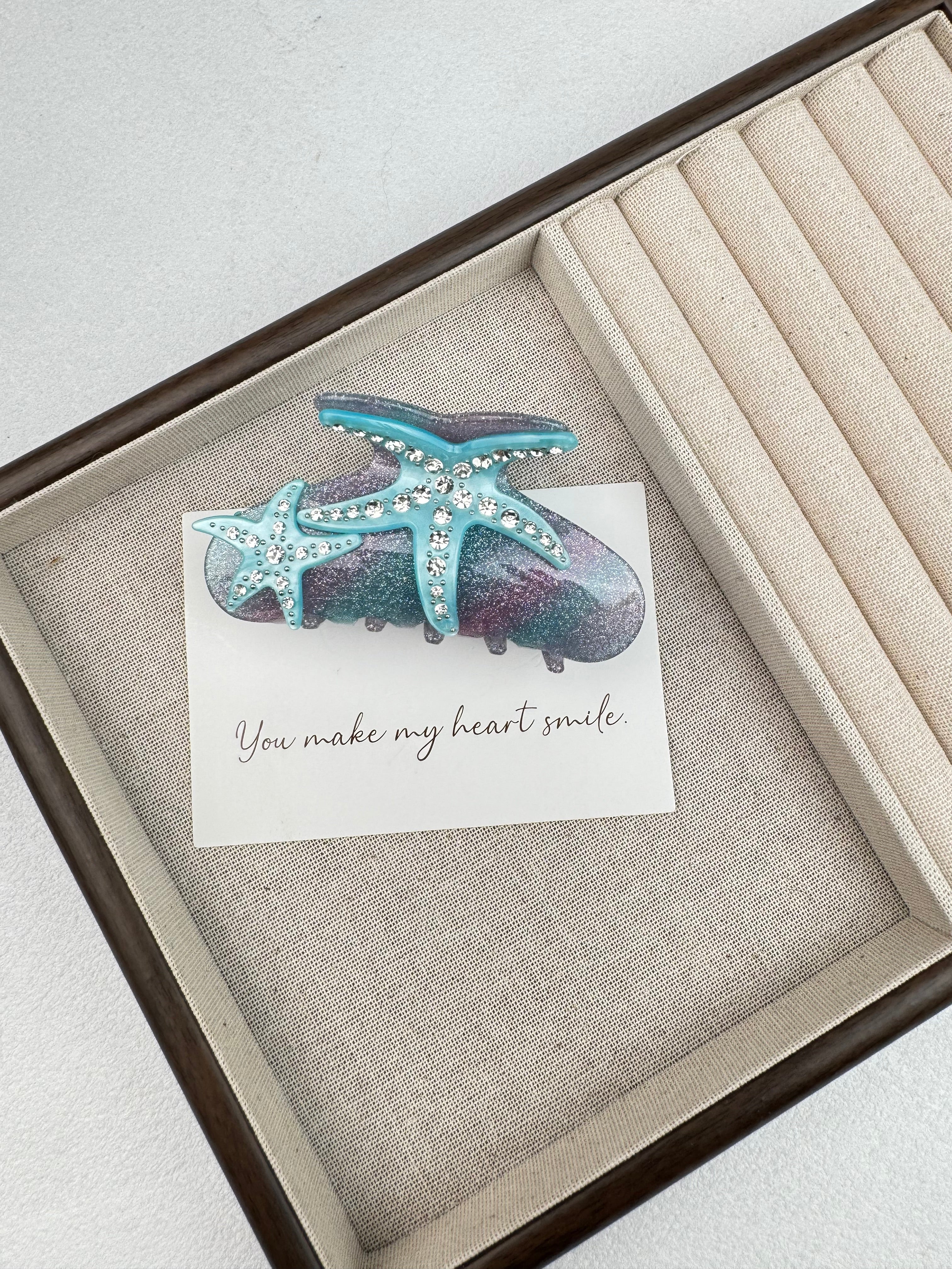 Starfish Crystal Acrylic Hair Clip L4999