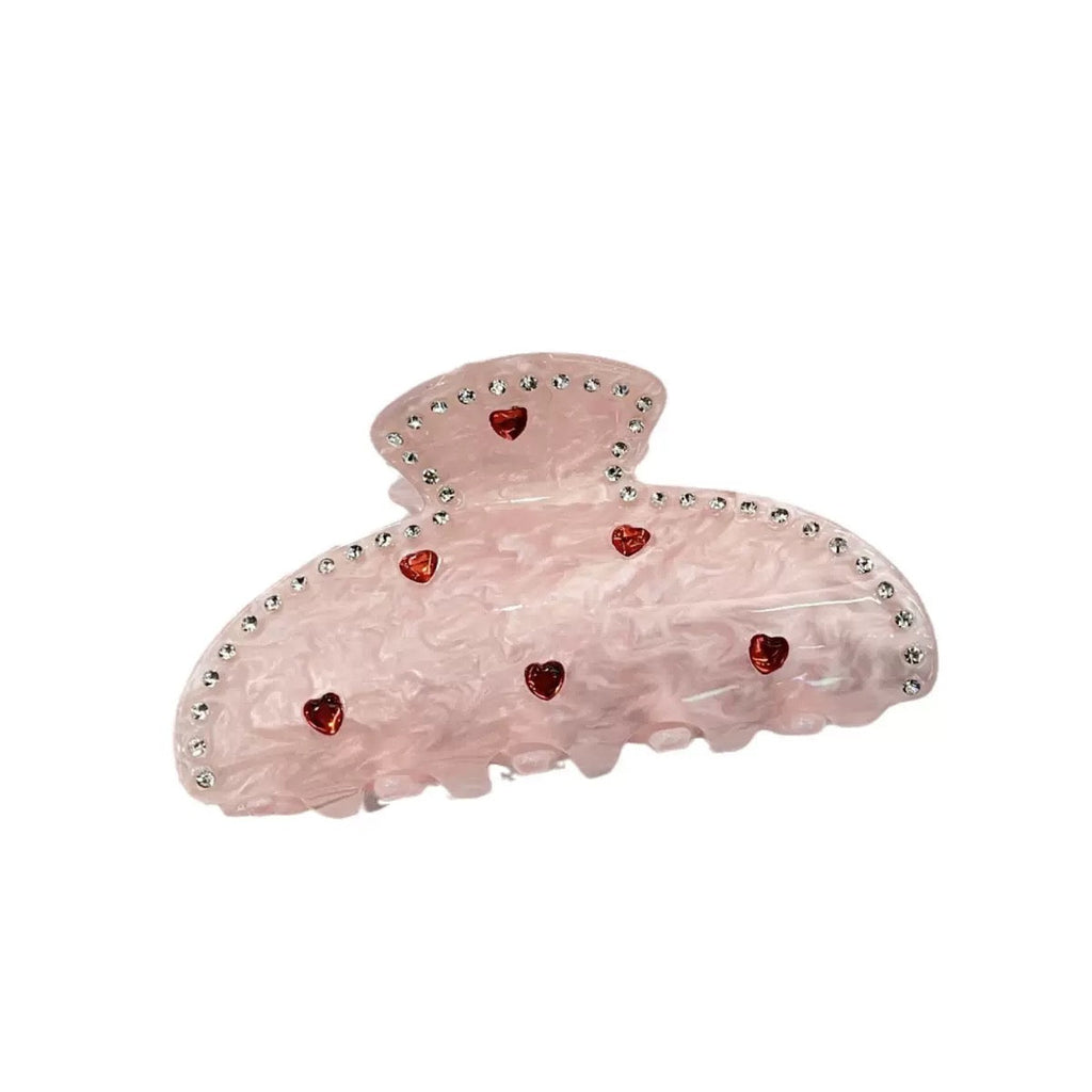 Heart Crystal Acrylic Hair Clip L5001