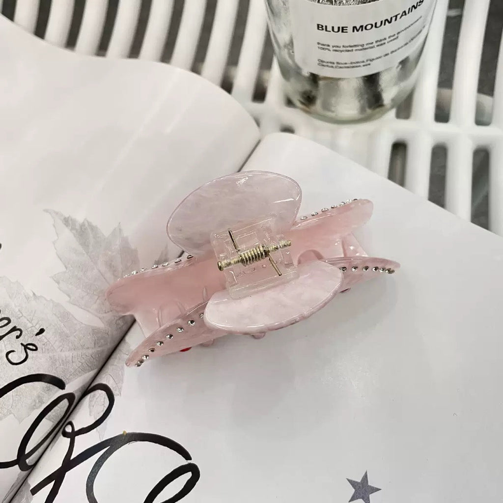 Heart Crystal Acrylic Hair Clip L5001