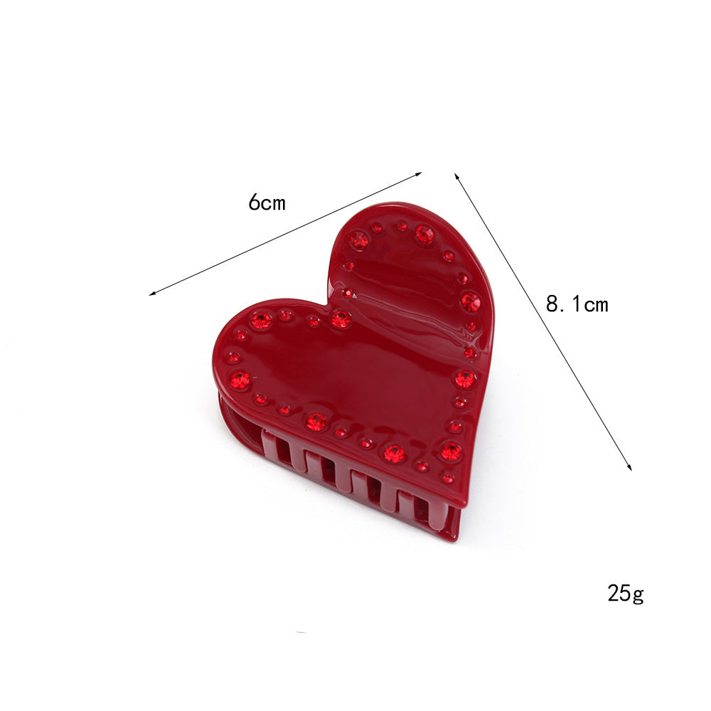 Heart Shape Crystal Acrylic Hair Clip L5019