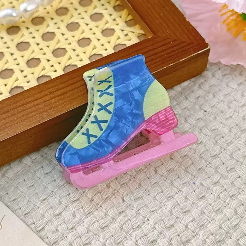 Ice Skate Acrylic Hair Clip L5024