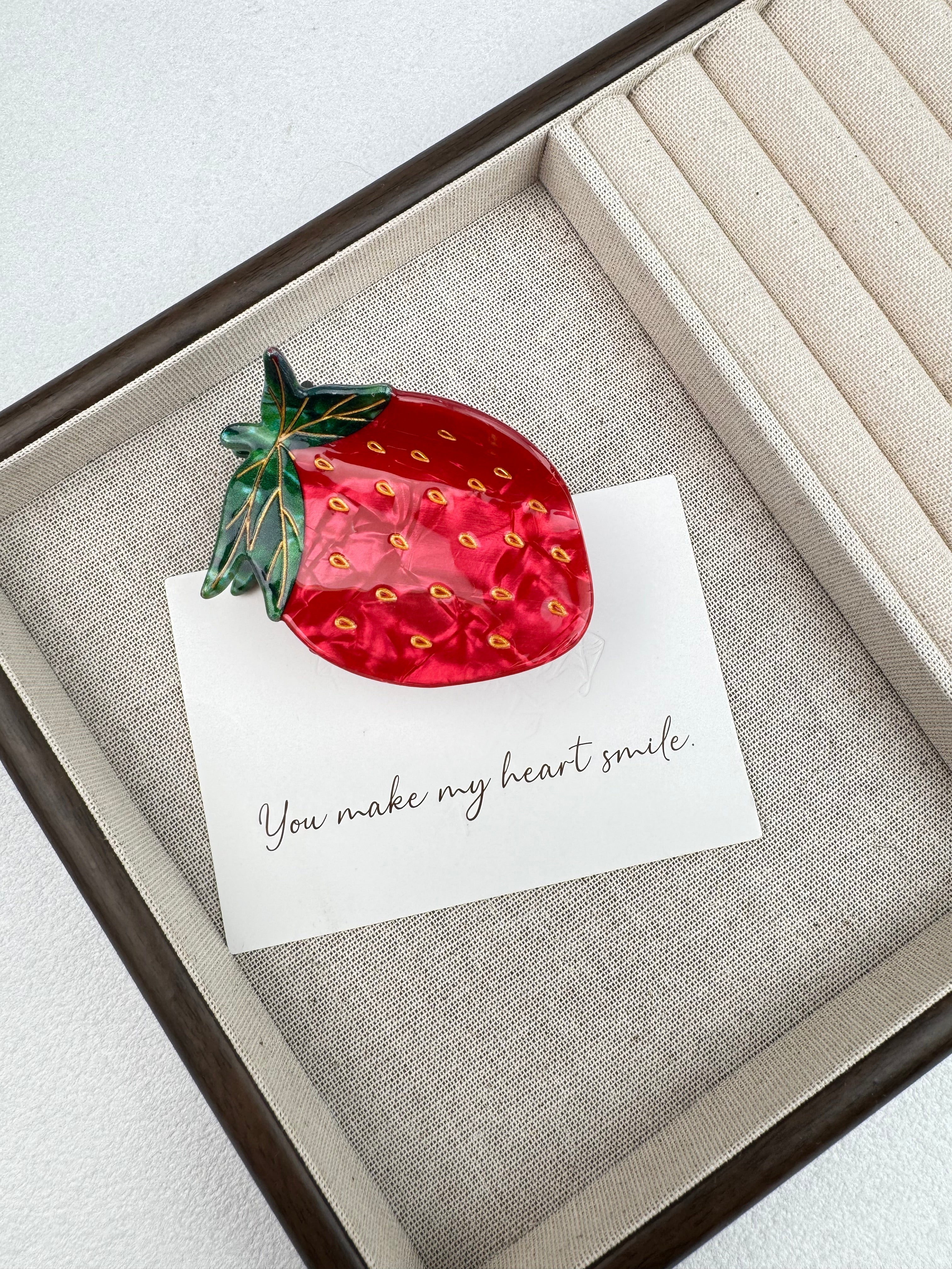 Strawberry Acrylic Hair Clip L5163