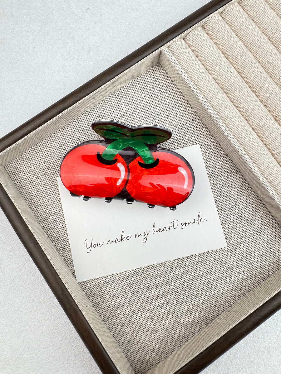Cherry Acrylic Hair Clip L5164