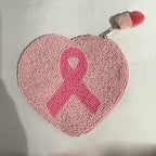 Ribbon Heart Beaded Pouch LAC-CP-1209