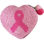 Ribbon Heart Beaded Pouch LAC-CP-1209