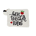 Best Teacher Ever Beaded Pouch LAC-CP-1407