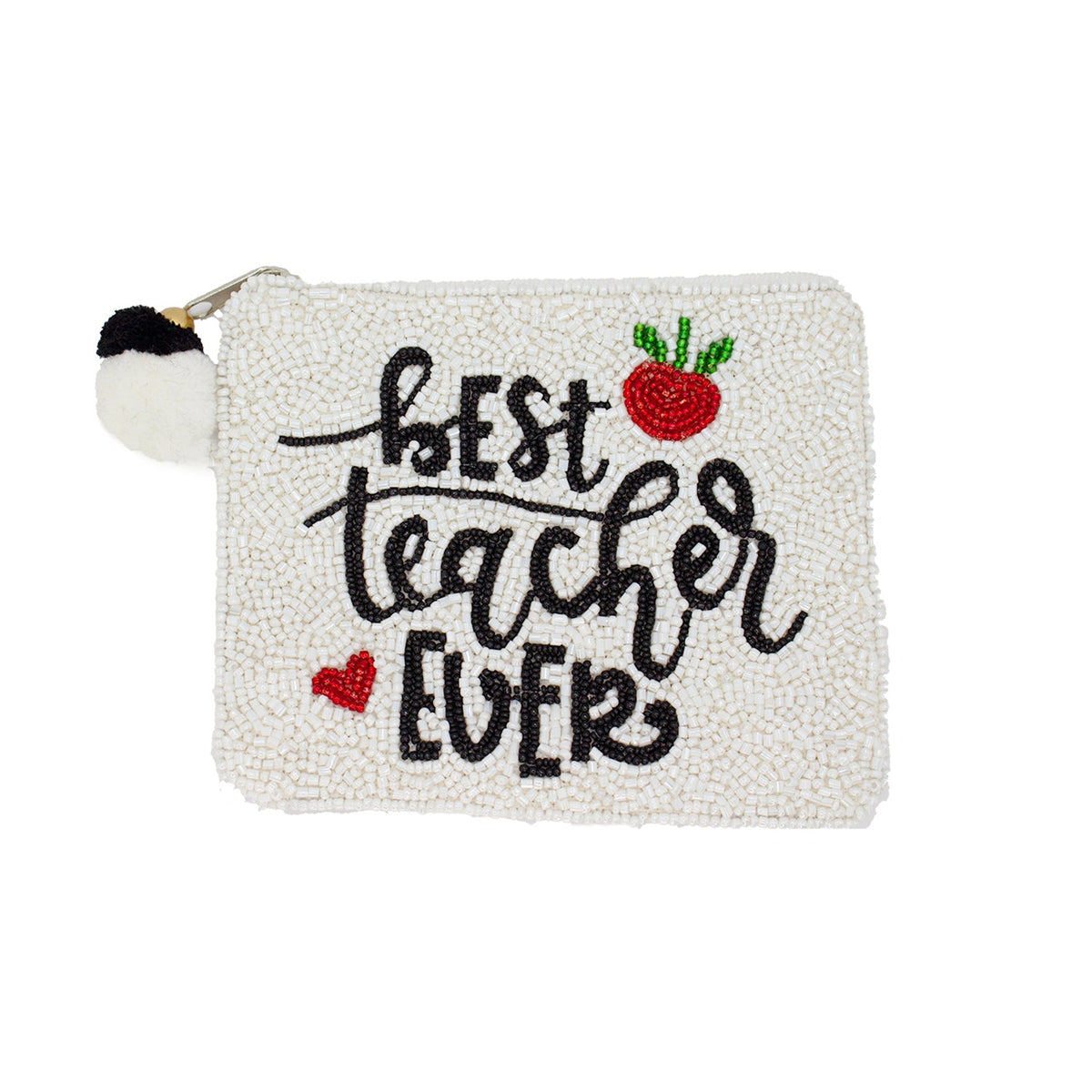 Best Teacher Ever Beaded Pouch LAC-CP-1407