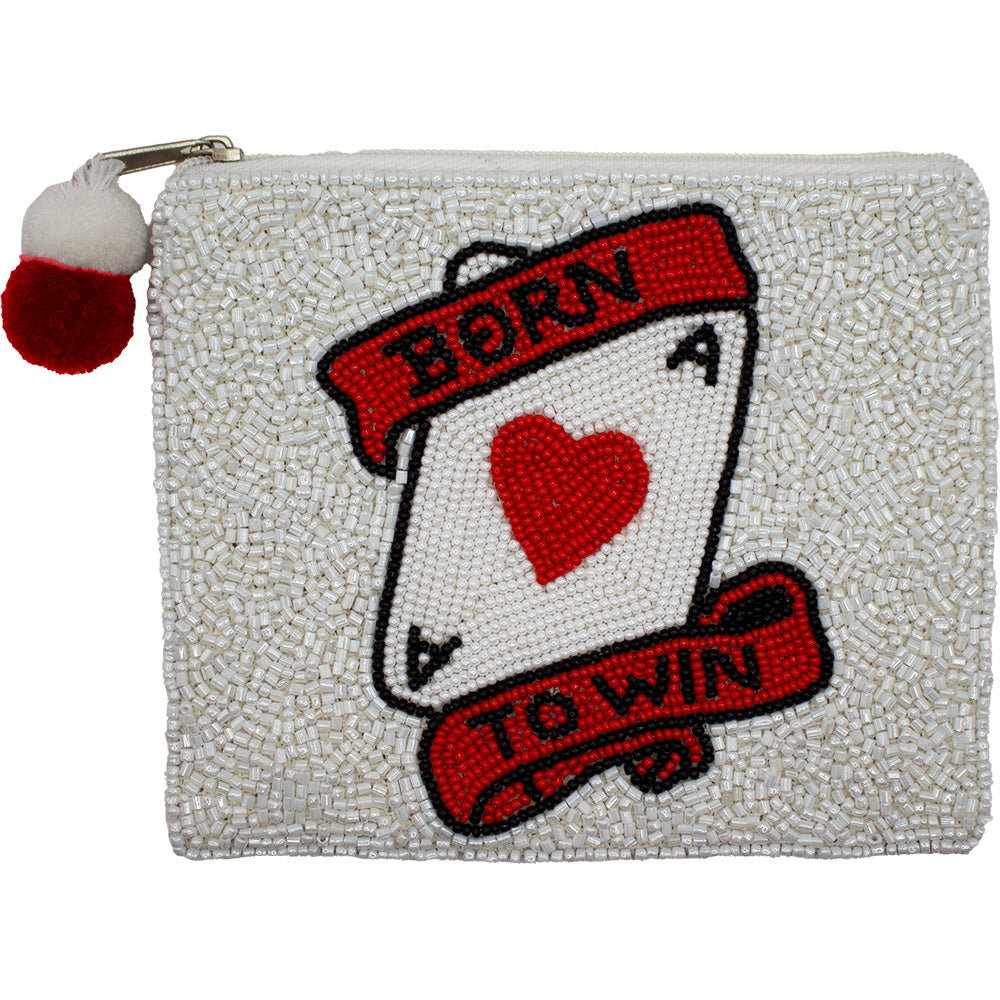 Born to Win Beaded Pouch LAC-CP-1462