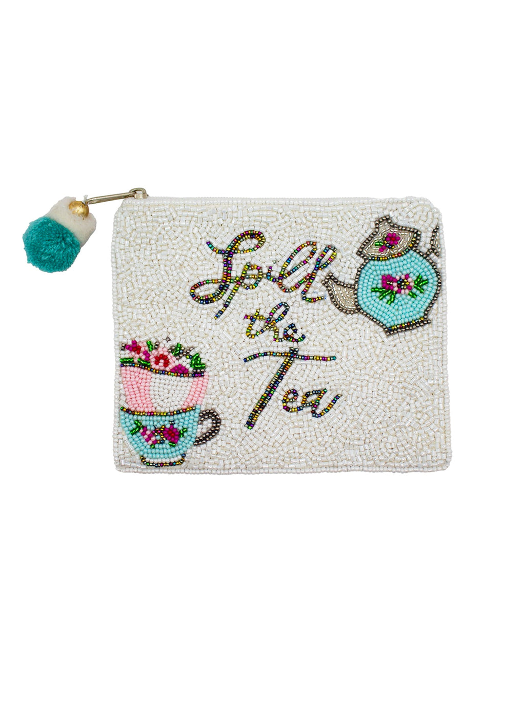 Spill The Tea Beaded Pouch LAC-CP-1468