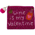 Wine Is My Valentine Beaded Coin Pouch LAC-CP-1482