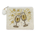 Champagne Glass Beaded Pouch LAC-CP-1595
