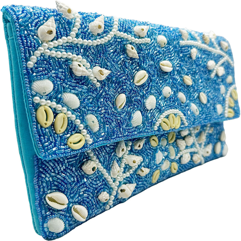Ocean Seashell Beaded Clutch LAC-SS-792