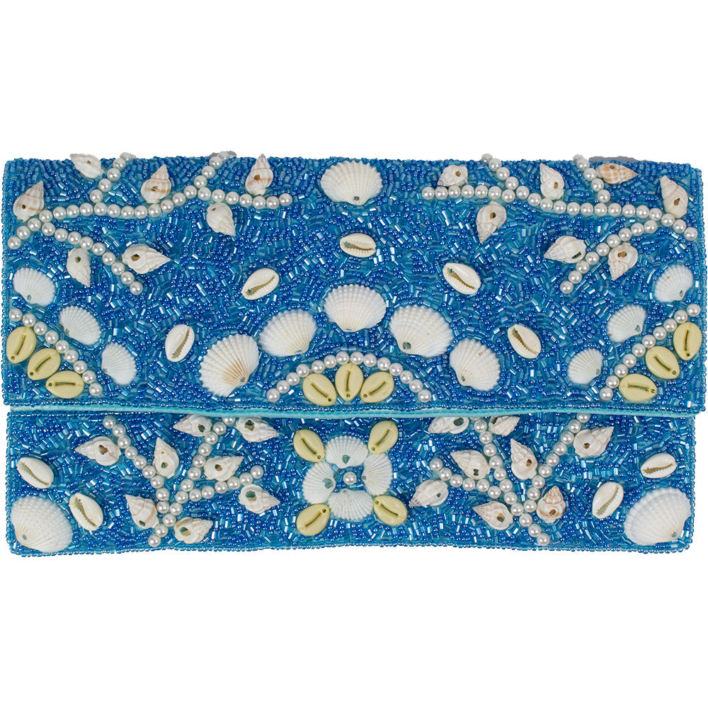 Ocean Seashell Beaded Clutch LAC-SS-792